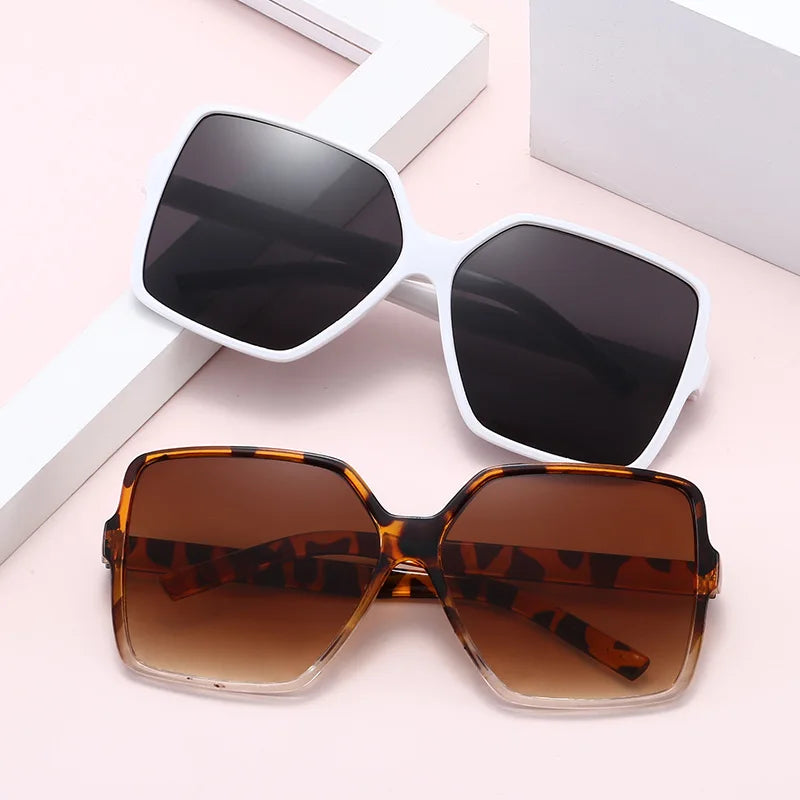 Square Big-Frame Sunglasses Vintage — New It-Girl Designer Retro Women Men Brand UV Shades — view 2 of sunglasses