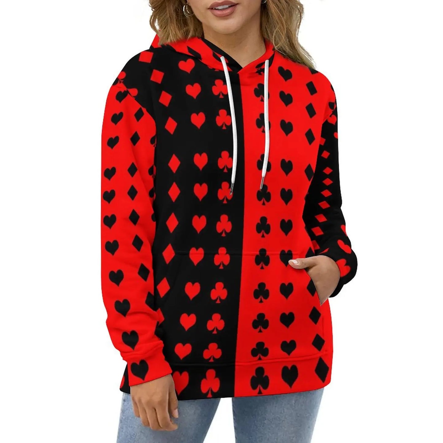 Poker Cards Suits Hoodies Playing Card Street Style Casual Hoodie Long Sleeve Aesthetic Graphic Sweatshirts Birthday Gift