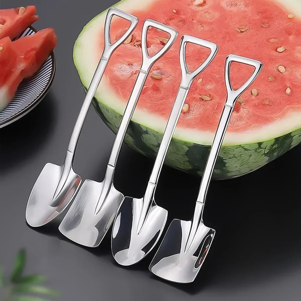 Mini Stainless Steel Dessert Spoons &mdash; Gold &amp; Silver Coffee, Fruit &amp; Ice Cream Teaspoons Set — view 2 of dining & tableware