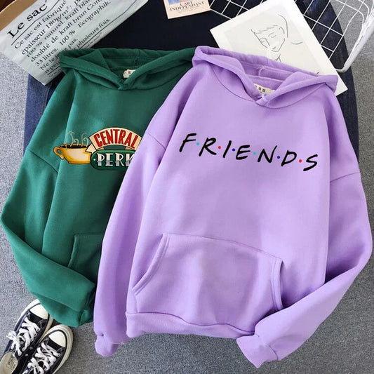 Friends Tv Show Harajuku Funny Cartoon Friends Hoodies Women Ullzang Graphic Friends 90s Sweatshirt Vintage