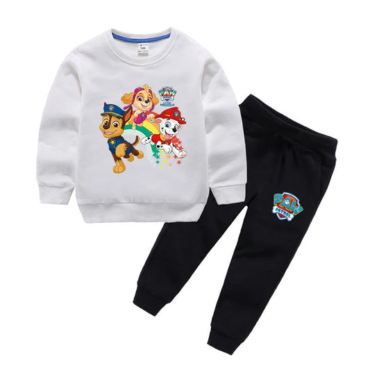 Paw Patrol Children Sets 2024 Autumn Boys/Girls Long sleeve t shirt Kids Kawaii Anime Clothing Sweatshirts and Pants Suits