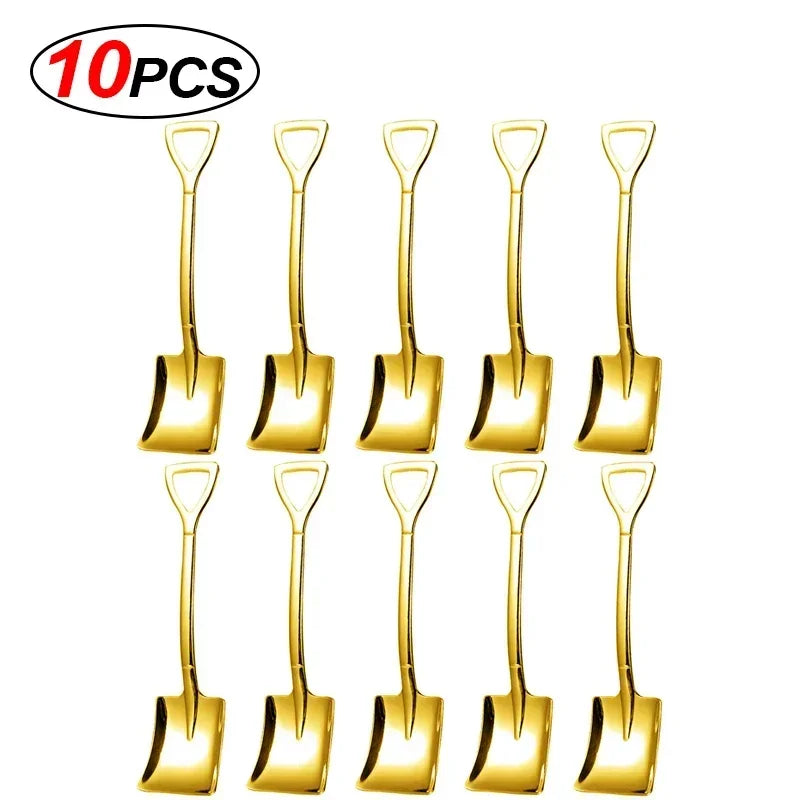 Mini Stainless Steel Dessert Spoons &mdash; Gold &amp; Silver Coffee, Fruit &amp; Ice Cream Teaspoons Set — view 10 of dining & tableware