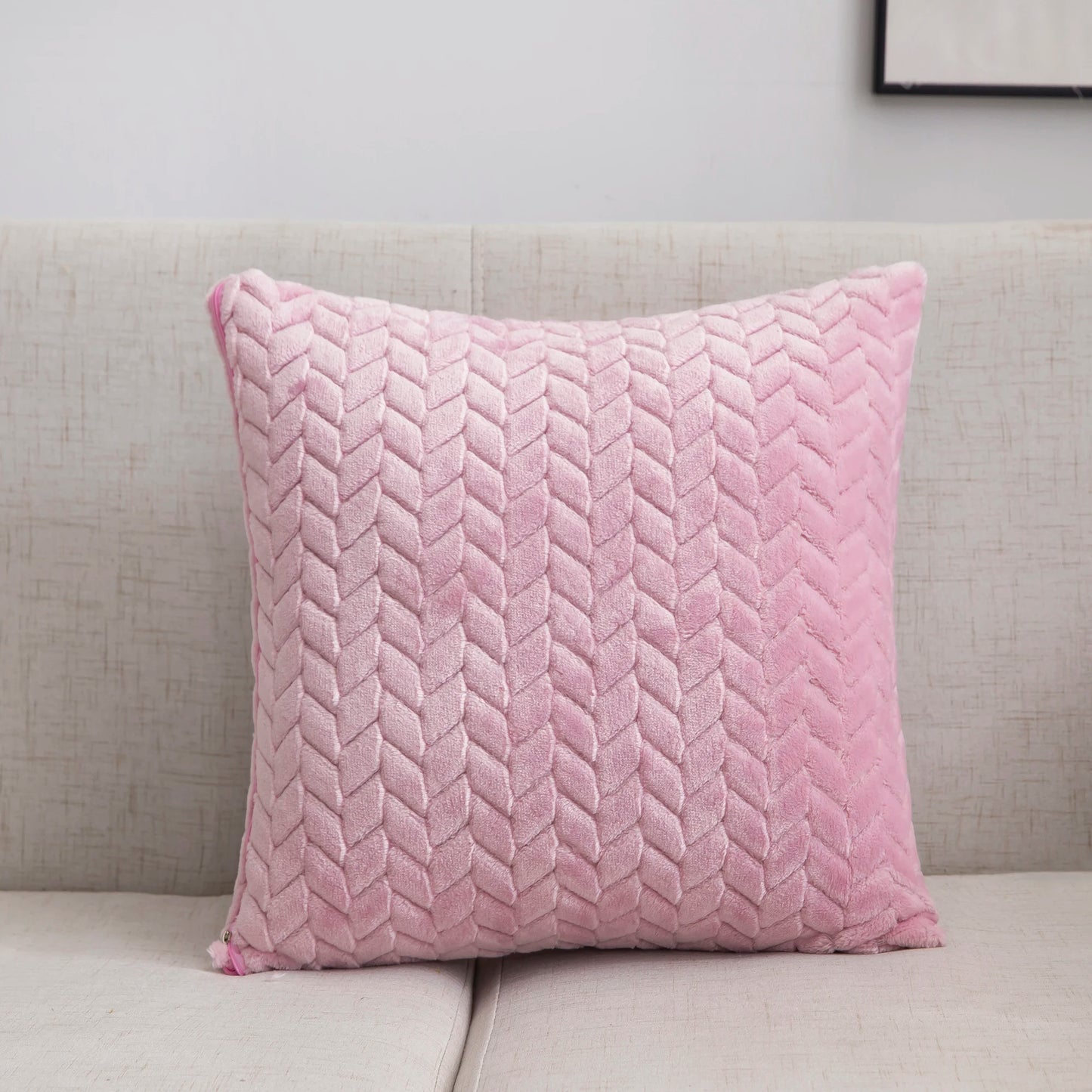 Plush Decorative Pillowcase &mdash; 43&times;43 cm Soft Geometric Throw Pillow Cover for Home &amp; Car — view 11 of cushion covers & pillow cases