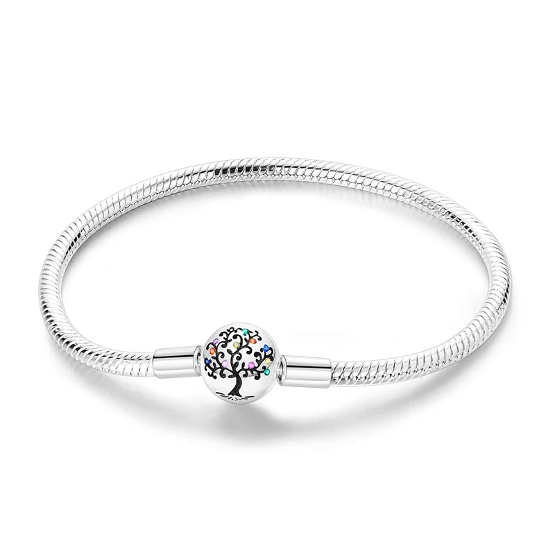 Pearl & Heart Charm Sterling Silver Bracelet 17-20cm — 925 DIY Fit Beads — view 11 of bracelets