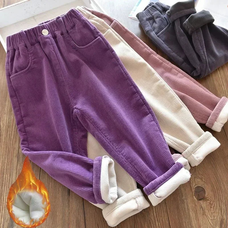 Harem Pants Corduroy Children Outfits Tracksuit Winter Cotton Trousers Kids Outwear pants Boys Girls