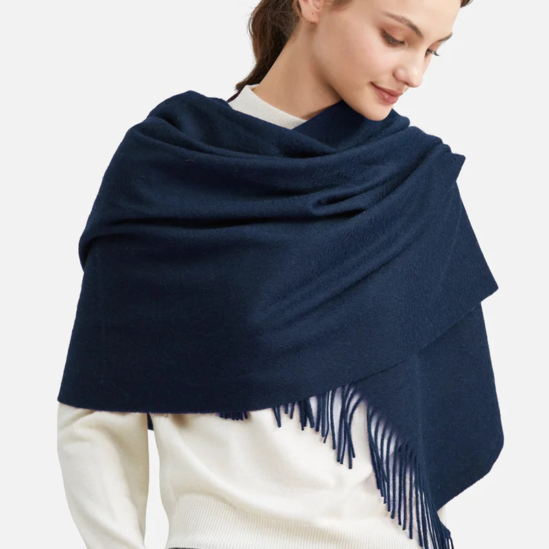 Cashmere Scarf Capsule-Color — Luxury Brand Solid Red Women's Holiday Gift Pashmina Wrap — view 10 of scarves & wraps