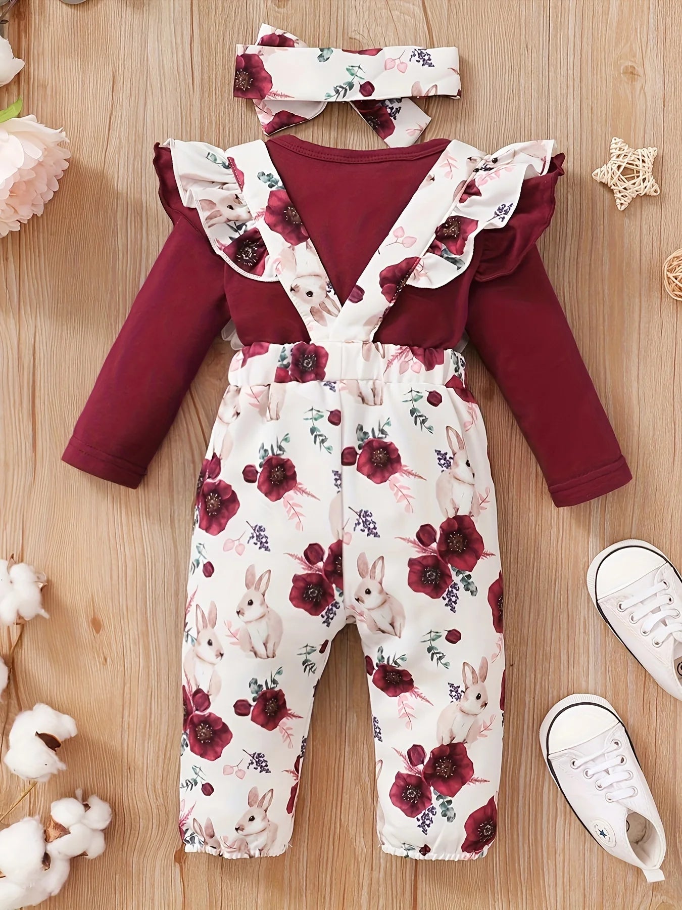 Toddler Girl Ruffle Romper & Suspender Pants Set - Boutique 2-Piece Outfit — view 2 of toddler sets
