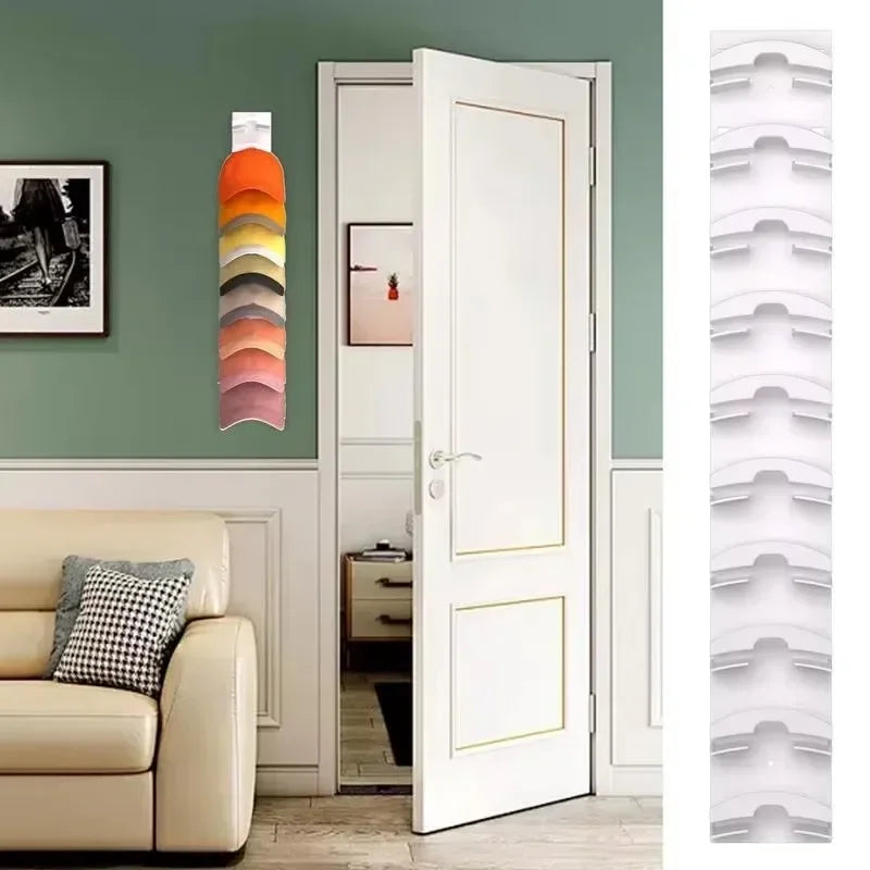 Storage Organizer 10-Grid Cap Rack — Wall-Mount Hat Holder Closet Hanger Space Saver — view 2 of storage & organisation