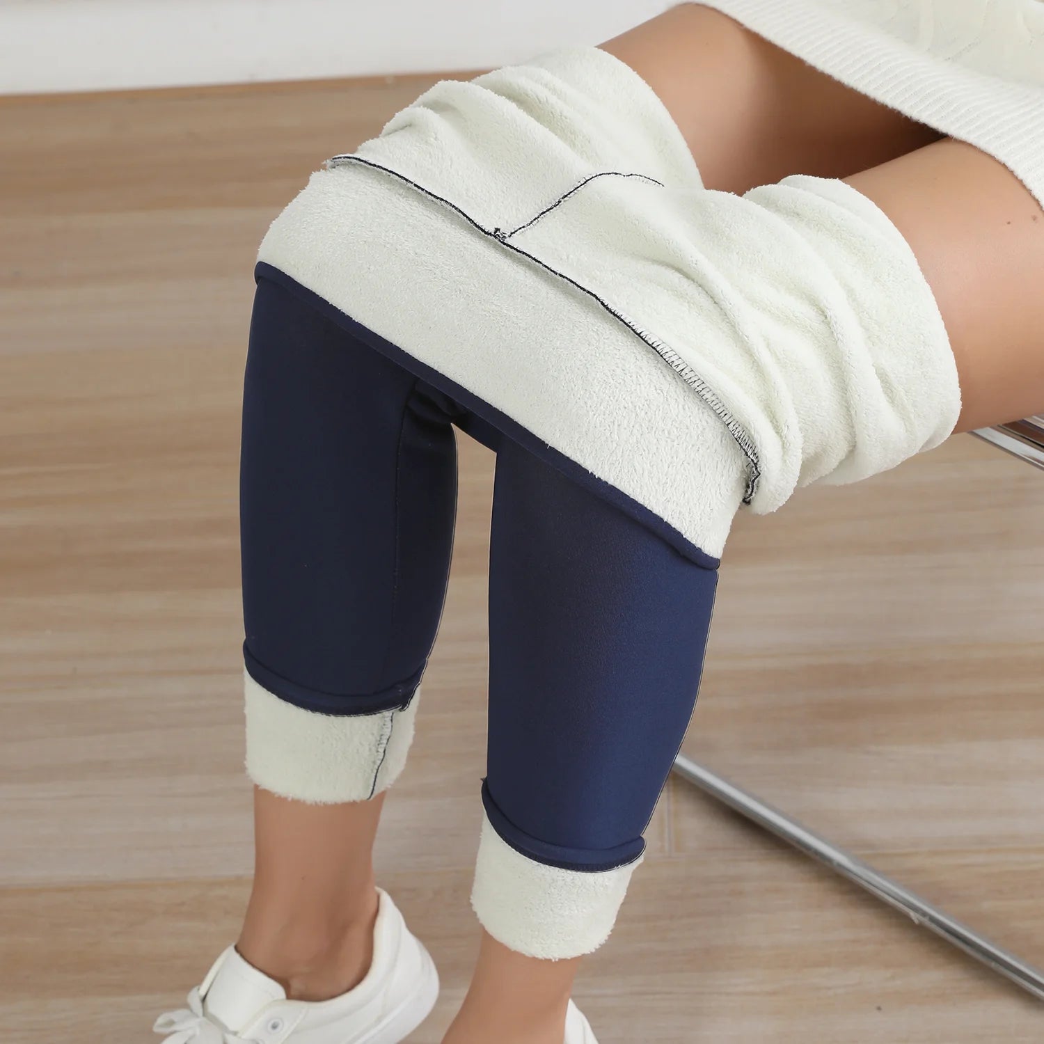 Fleece-Lined Winter Leggings &mdash; Velvet Thicken High-Waist Thermal Yoga Tights — view 9 of sports & fitness