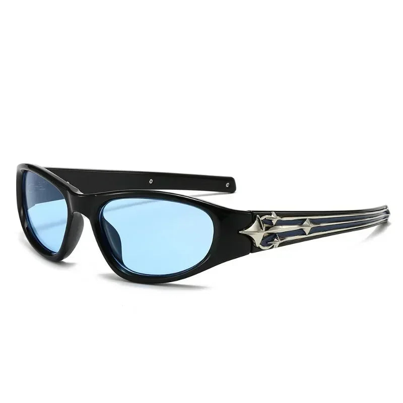 Y2K Cat-Eye Sunglasses Luxury — Punk Hip-Hop Rivet Star Designer Vintage Eyeglass UV400 Shades — view 5 of sunglasses