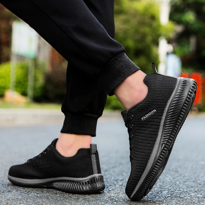 Men's Knit Sneakers — Running Walking Sock-Fit Athletic Gym Lightweight Trainers — view 4 of sneakers