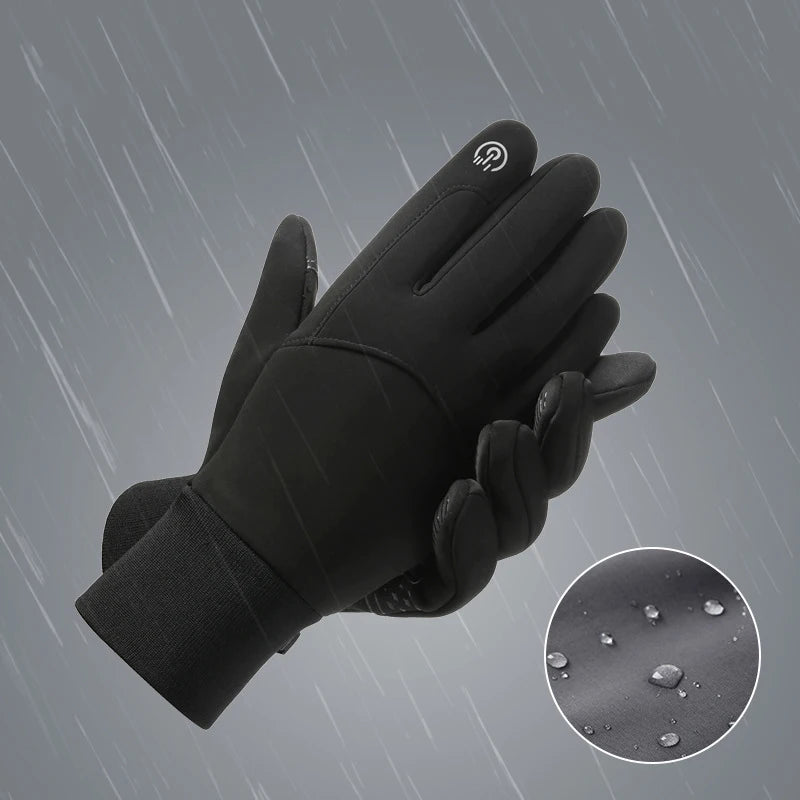Cycling Gloves Autumn Winter Camping — Velvet Water-Repellent Touchscreen Anti-Slip Riding Gloves — view 6 of gloves