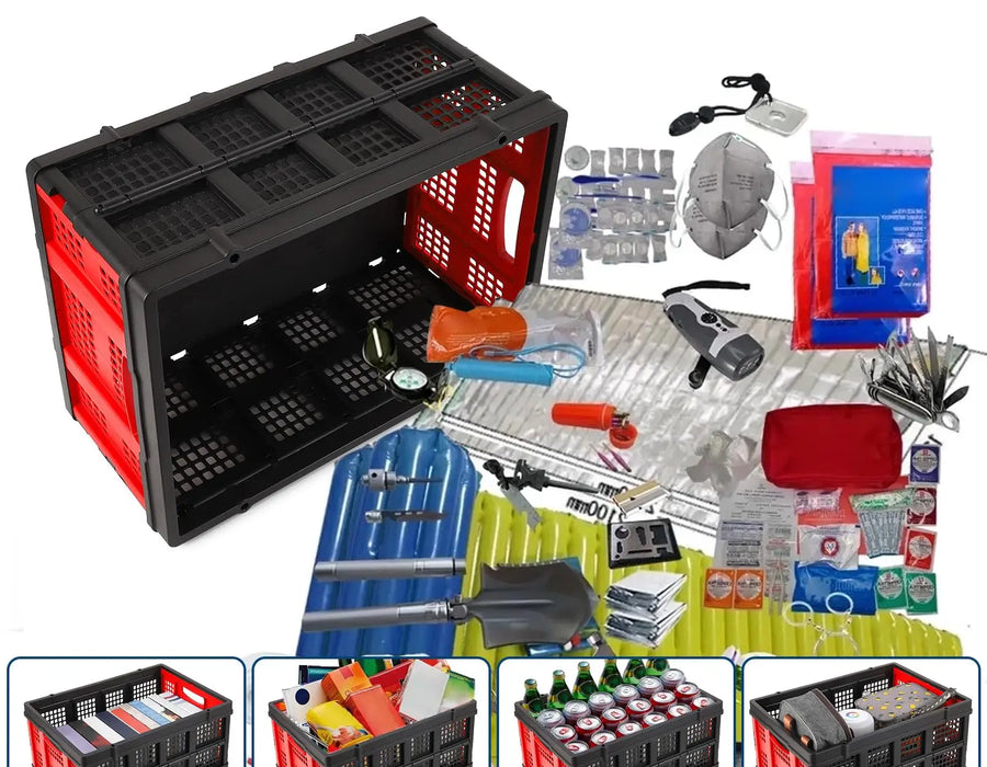 55L Collapsible Stackable Storage Crate, Heavy-Duty Folding Bin — product photo 1