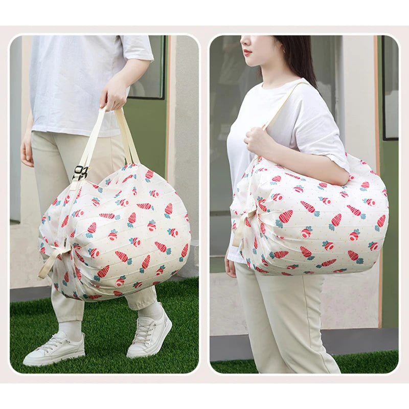 Foldable Waterproof Travel Bag - Portable Beach & Grocery Shopping Tote — view 3 of shopping bags