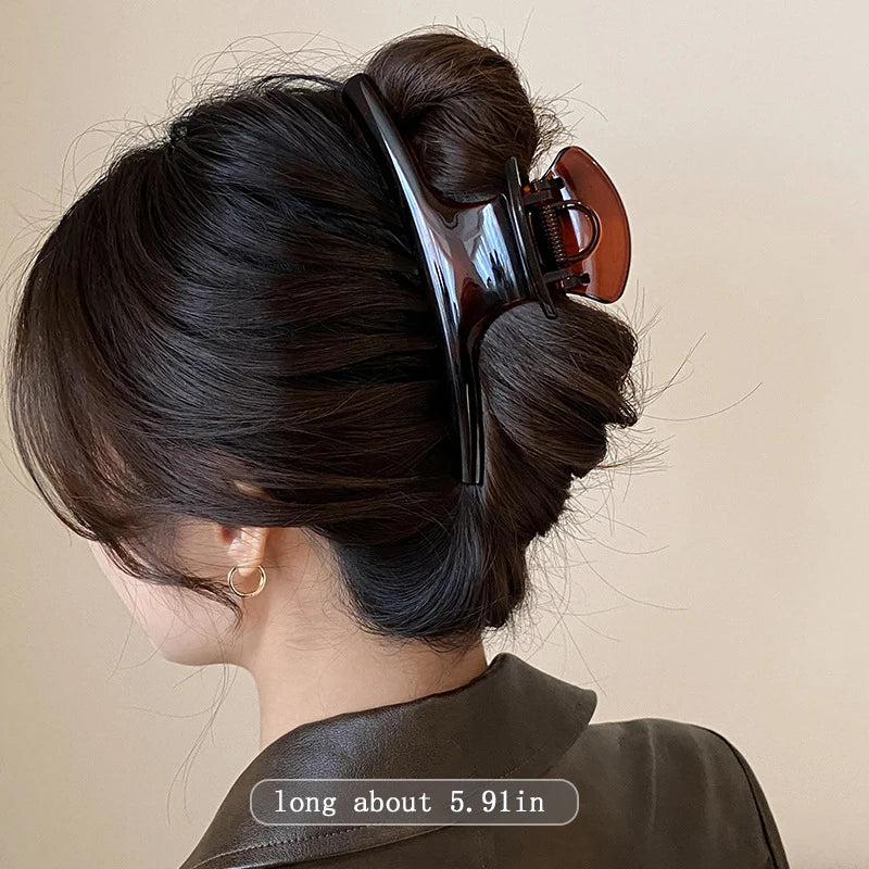 Large Hair Claw Clip — Elegant Solid Strong-Hold Jaw Clip for Women — view 13 of hair accessories