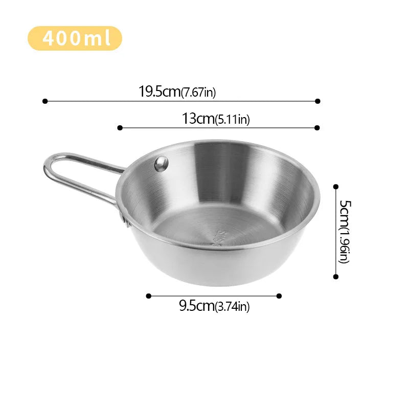 Korean Sauce Bowl with Handle — 304 Stainless Steel Rice, Wine & Seasoning Dish — view 8 of dining & tableware