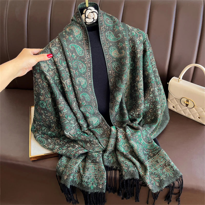 Pashmina Scarf in 58 Signature Shades — Cashmere-Feel Women's Tassel Shawl Wrap Color Stack