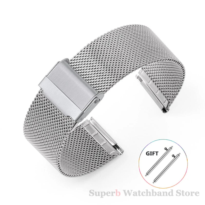 Milanese Universal Quick-Release Bracelet — 12/14/16/18/20/22mm Stainless Steel Watch Strap — view 9 of watch straps