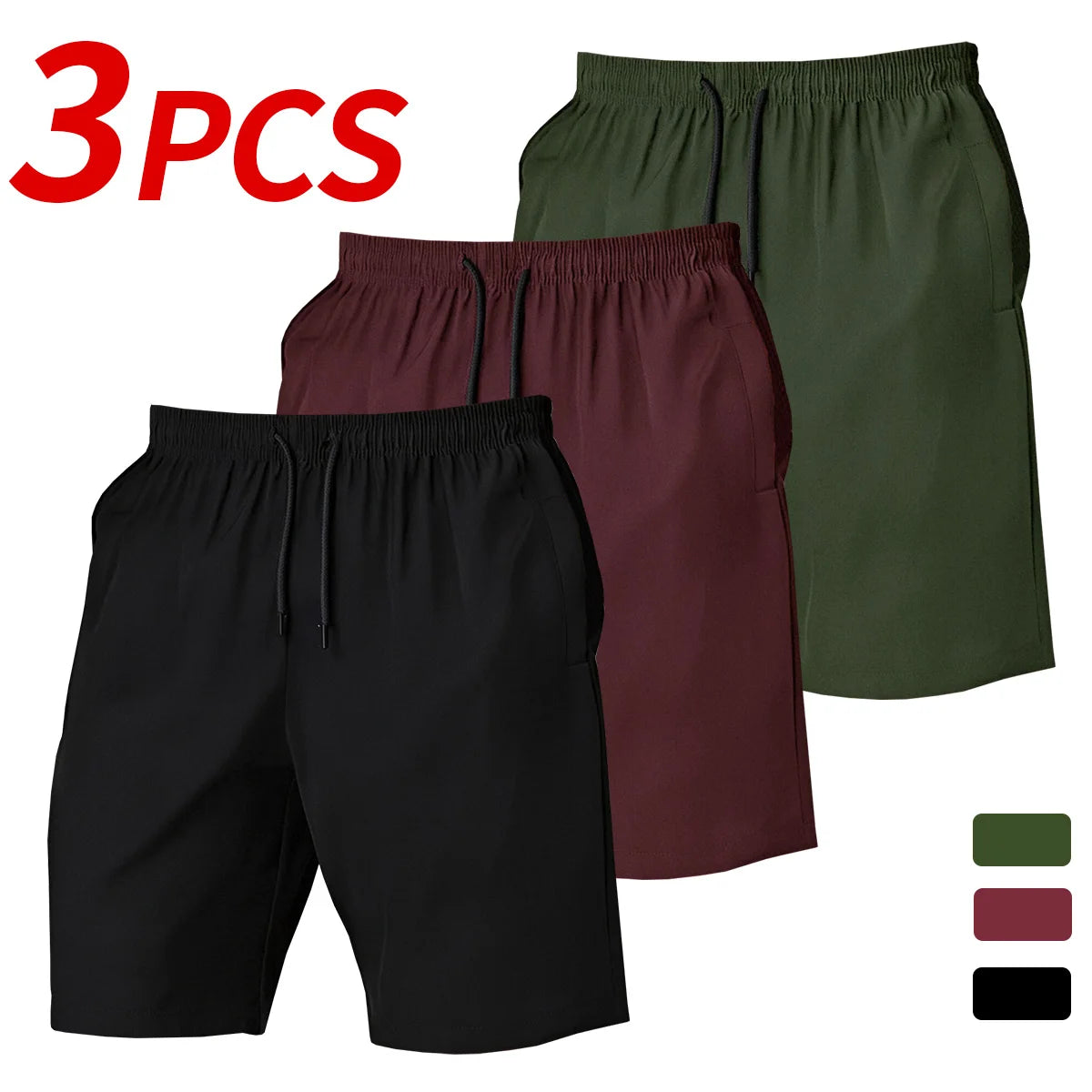 Men&rsquo;s Quick-Dry Shorts Set &mdash; 3-Piece Lightweight Outdoor Sports &amp; Travel Bundle — view 7 of shorts
