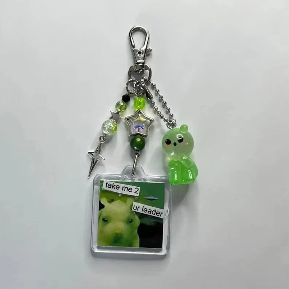 Resin Alien Phone Charm — Cute Beaded Keychain & Bag Charm — view 3 of accessories