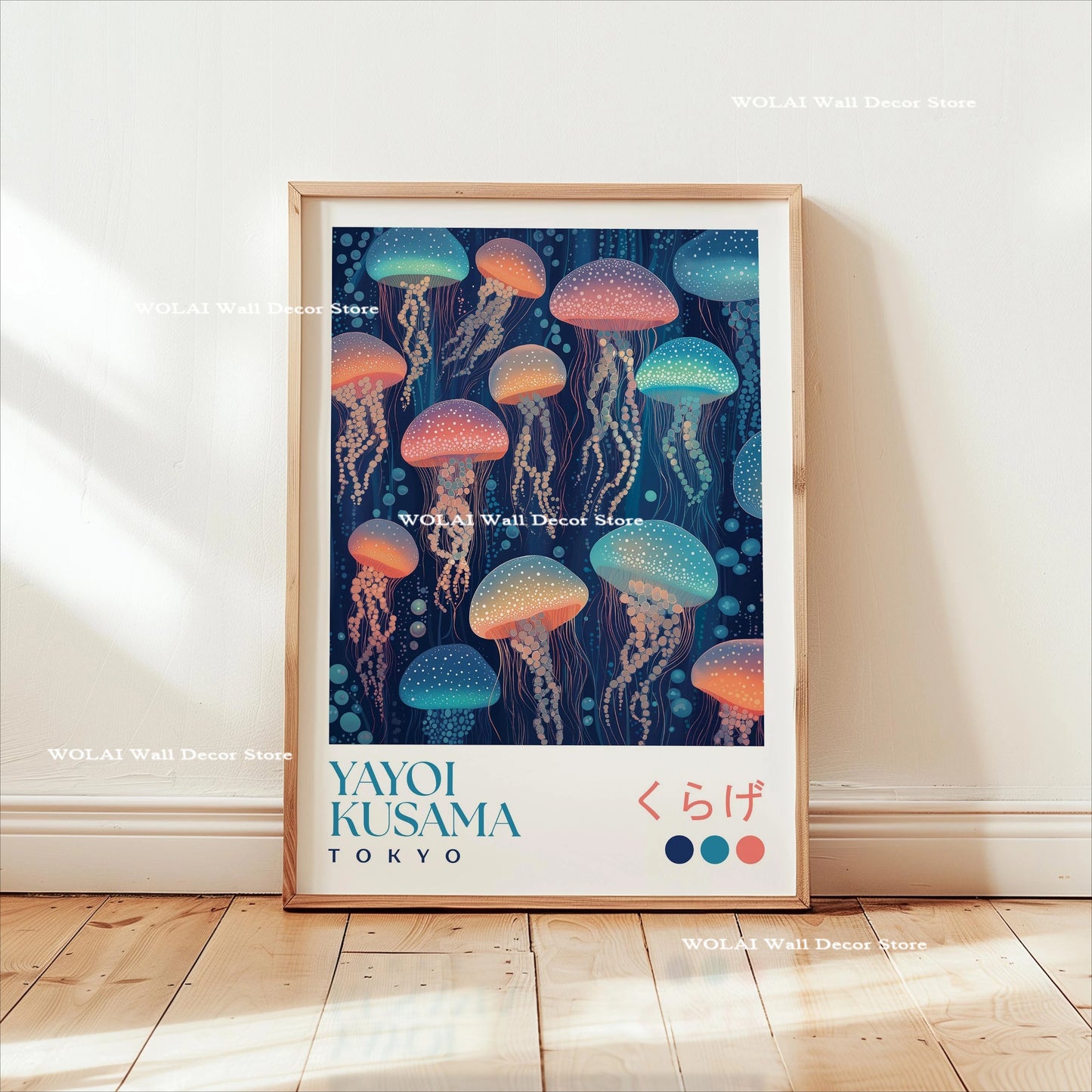 Yayoi Kusama Koi &amp; Jellyfish Canvas Poster &mdash; Japanese Hokusai Giant Wave Wall Art — view 11 of wall art & prints