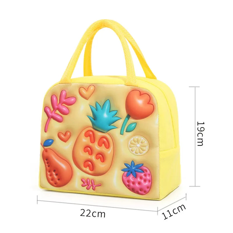 Cartoon Animal Print Kids Lunch Bag - Insulated Bento Tote with Fun Design — view 15 of lunch bags