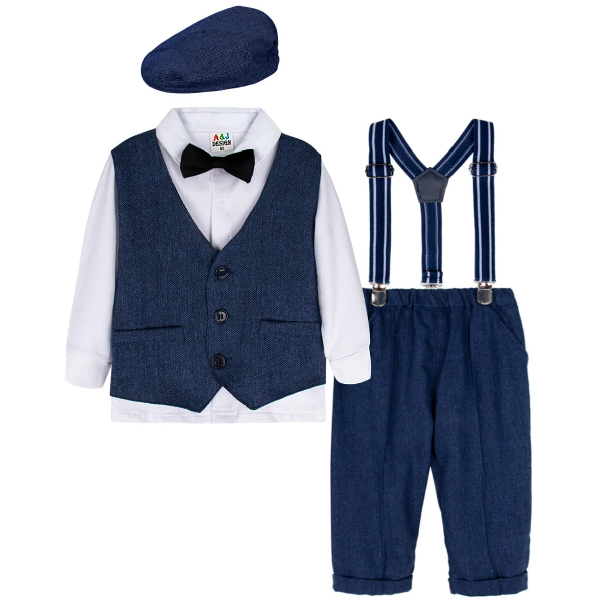 Baby Christening Suits Toddler Baptism Outfits Set Boys White Church Clothing Sets Wedding Formal Clothes 4pcs