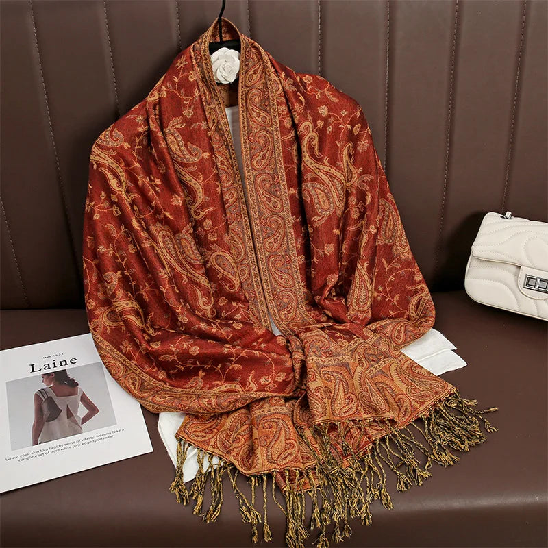 Hijab Scarf Long Pashmina — Lightweight Modest-Fashion Essential Cashmere Shawl Turban Head Wrap