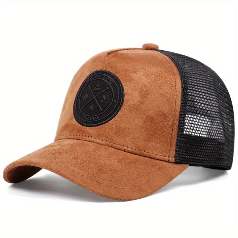 Summer Mesh Baseball Cap ENJOY LIFE — Breathable Snapback Trucker Hip-Hop Patch Hat Unisex — view 15 of hats & caps