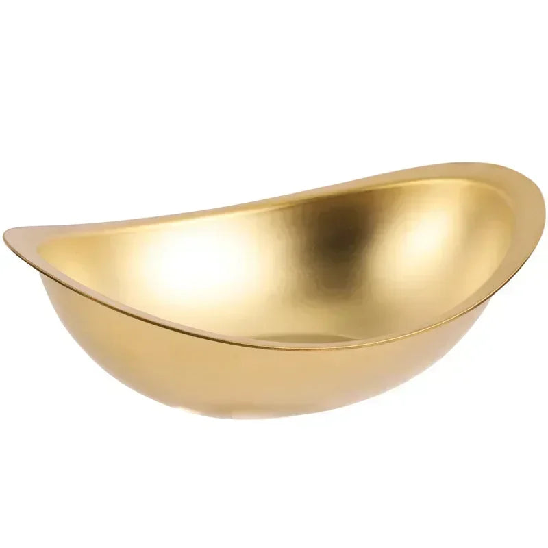 Golden Ingot Bowl — 304 Stainless Steel Korean Salad & Dessert Snack Bowl — view 5 of dining & tableware