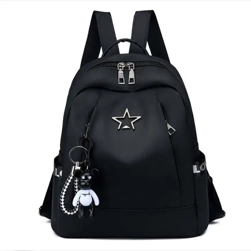 Oxford Canvas Star Print Backpack - Trendy Teen School Bookbag, Unisex College Daypack — view 7 of backpacks