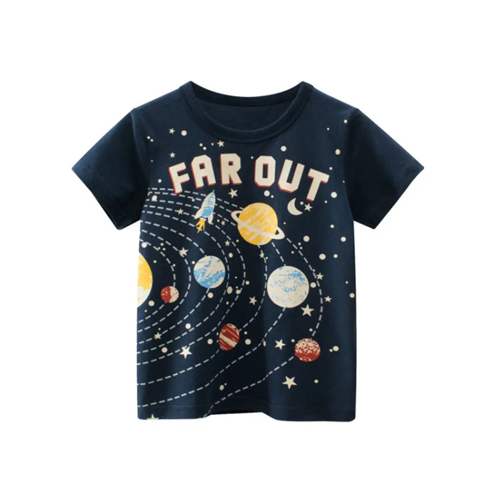 Times' Favorite Boys’ Cartoon T-Shirt – Cotton Summer Half Sleeve O-Neck Tee