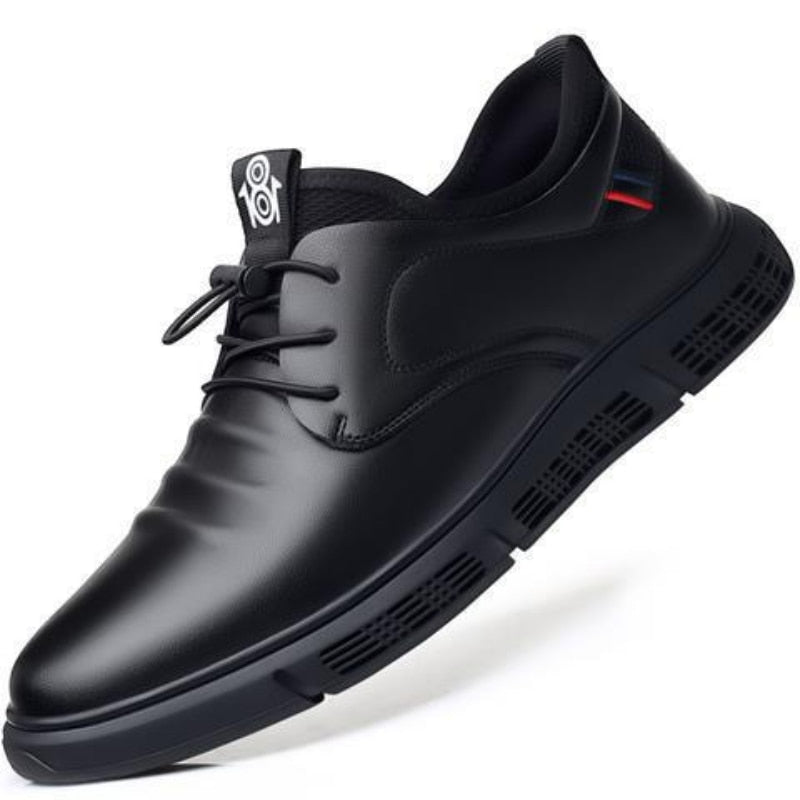 New Business Men's Casual Leather Shoes Breathable Platform Shoes