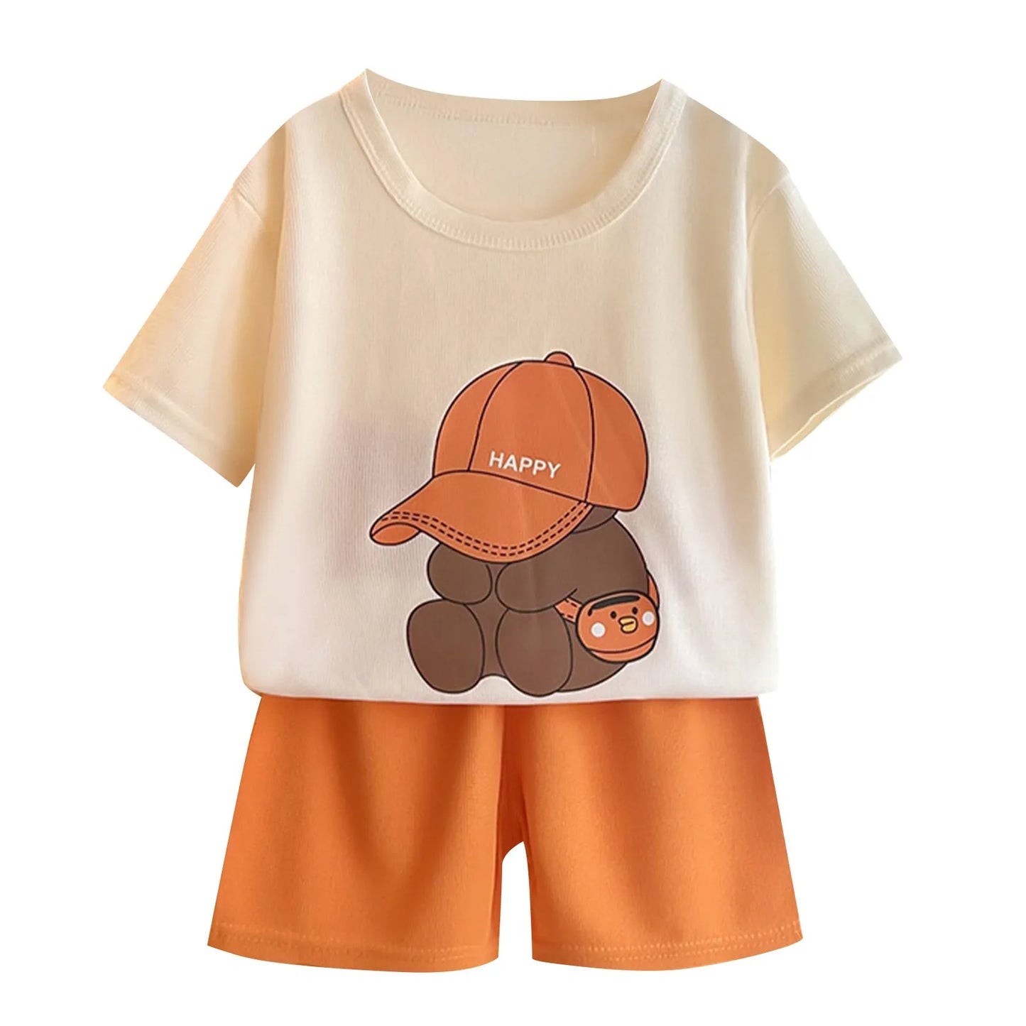 Boys Tracksuit 2-Piece Set - Bear Tee & Shorts Summer Outfit — view 3 of boys sets