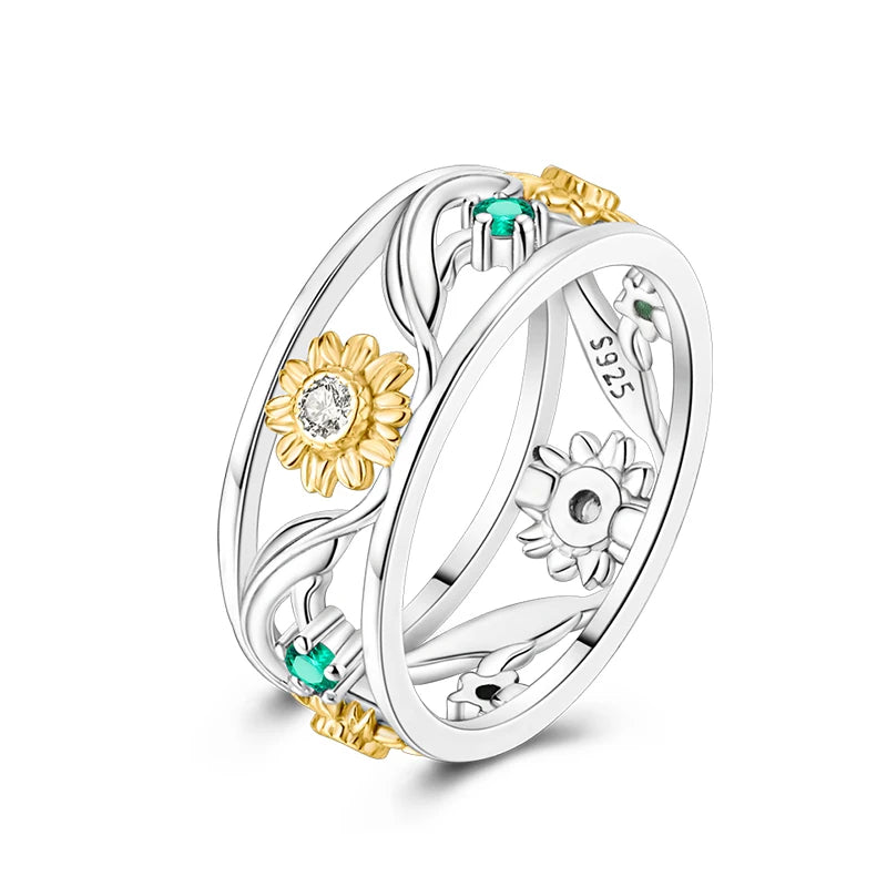 Women's 925 Sterling Silver Hollow Ring — Flower Butterfly Heart Sun Fashion Jewelry