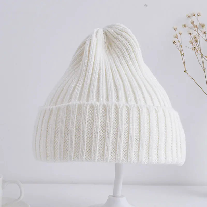 Baby Kids Ribbed Knitted Beanie - Windproof Soft Toddler Cap for 6M-4Y — view 2 of baby hats