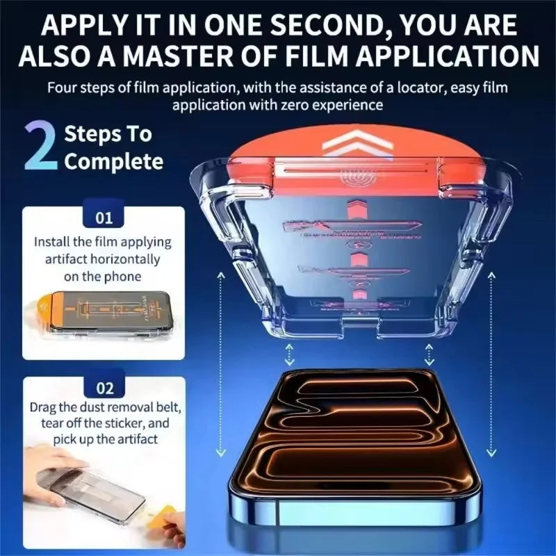 3Pcs Oleophobic Easy-Install Screen Protector for iPhone 17/16/15 Pro Max Matte — view 2 of screen protectors