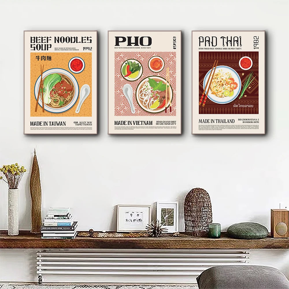 Delicious World Cuisine Canvas Poster &mdash; Pho, Ramen &amp; Tapas Wall Art for Kitchen Decor — view 3 of wall art & prints