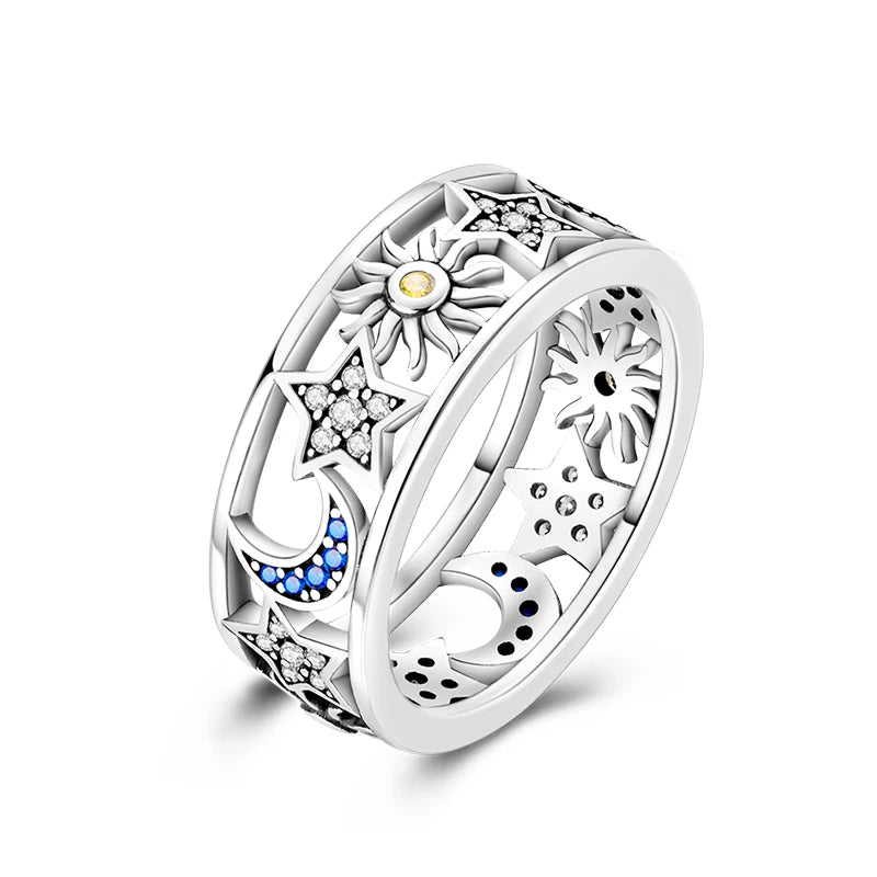 Women's 925 Sterling Silver Hollow Ring — Flower Butterfly Heart Sun Fashion Jewelry