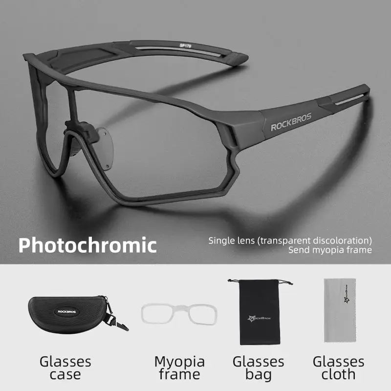 ROCKBROS MTB Road Cycling Sunglasses Photochromic UV400 — Ultra-Light Sport Safe Eyewear Equipment — view 9 of sunglasses