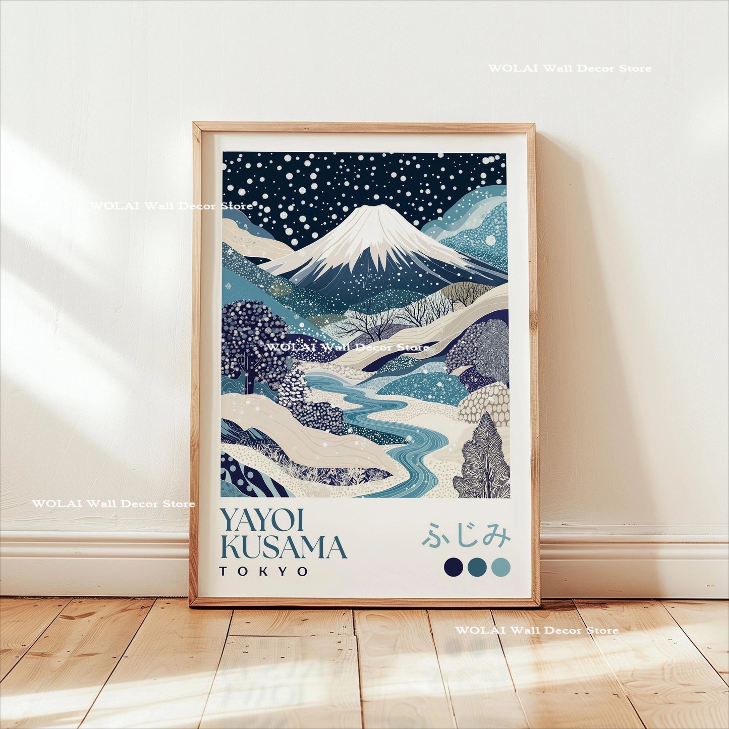 Yayoi Kusama Koi &amp; Jellyfish Canvas Poster &mdash; Japanese Hokusai Giant Wave Wall Art