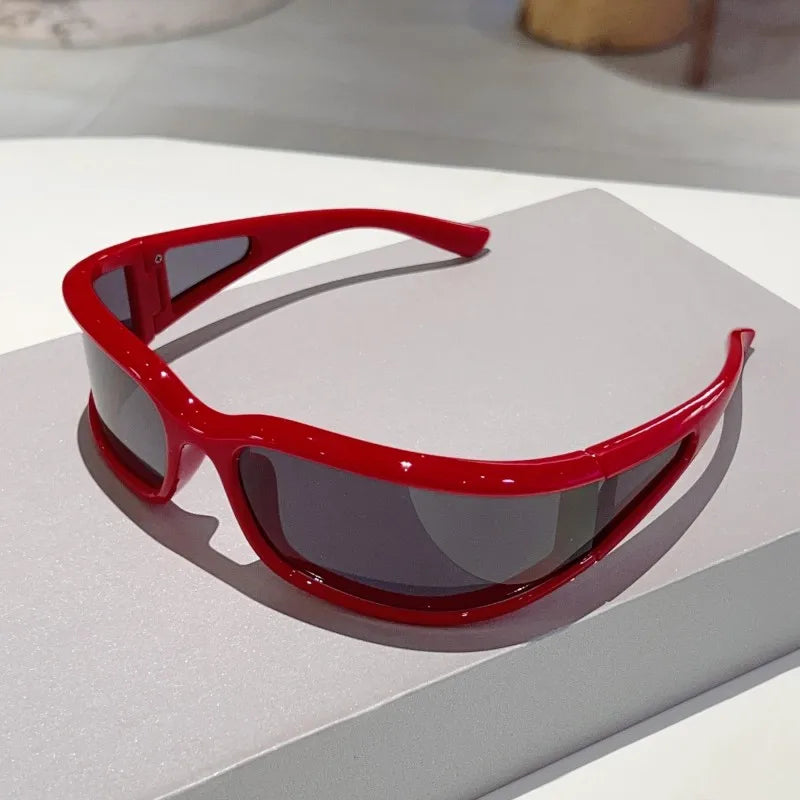 Y2K Wrap Sunglasses 2025 — Sports Round Cycling Shades Anti-UV Windproof Trendy Gen-Z Eyewear — view 7 of sunglasses