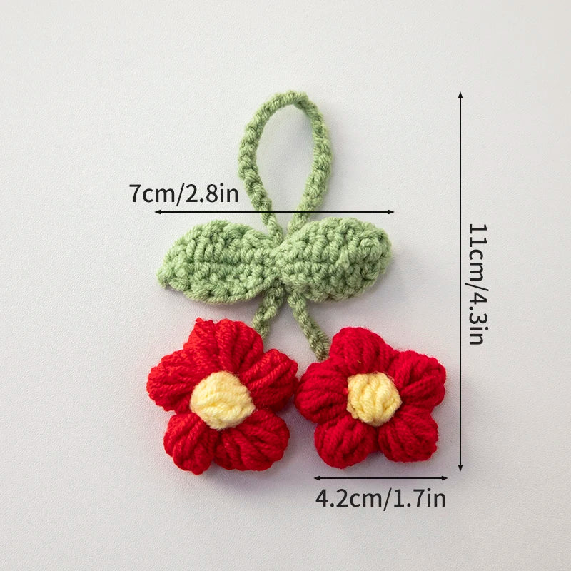 Home Decor Crochet Flower Pendant — Hand-Knitted Car Interior Hanging Decor & Bag Accessory — view 15 of home decor