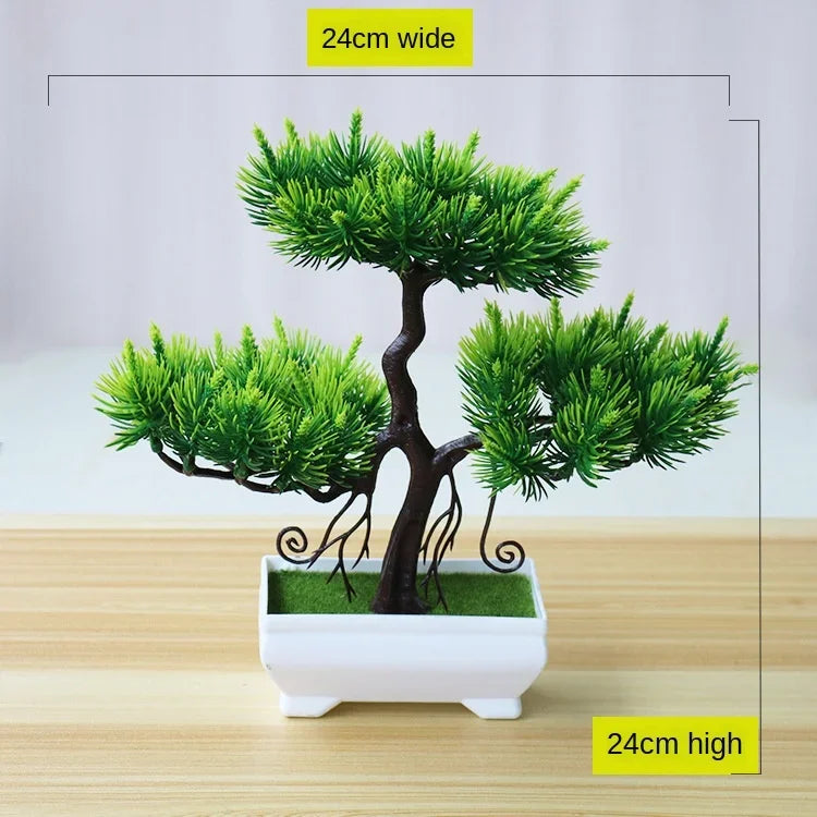 Home Decor Artificial Bonsai Plant — Faux Green Small Tree in Pot for Home, Office & Garden — view 17 of home decor
