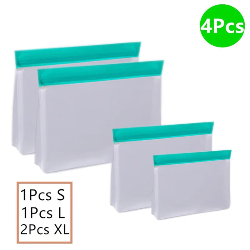 Storage Organizer Silicone Food Bag Set — Reusable Stand-Up Freezer Bags BPA-Free Leakproof — view 13 of storage & organisation