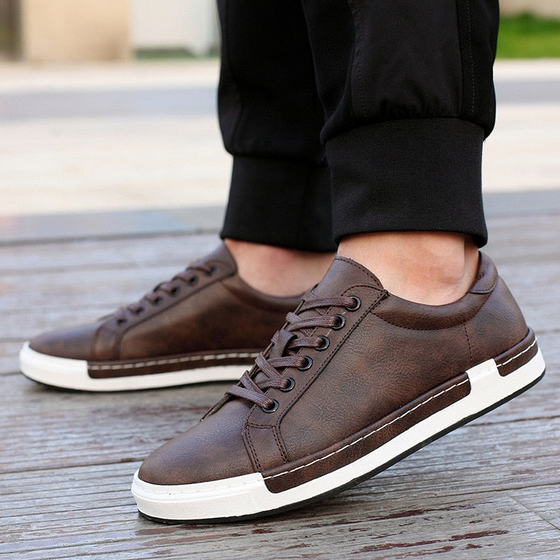 Men Leather Casual Shoes Men Sneakers 2022 Autumn Brand Mens