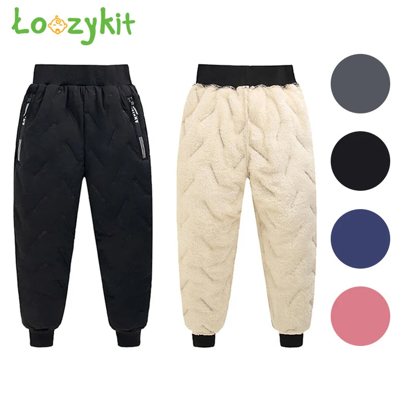 Winter Boys Girls Warm Down Pants Children High Quality Thicken Trousers