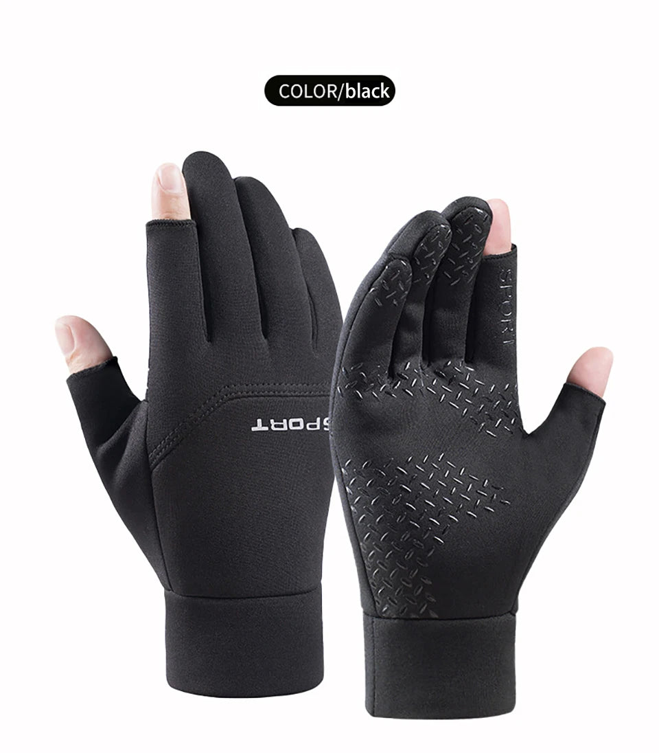 Winter Fishing Gloves Cycling Warm — Anti-Slip Two-Finger Touchscreen Outdoor Angling Gloves — view 8 of gloves