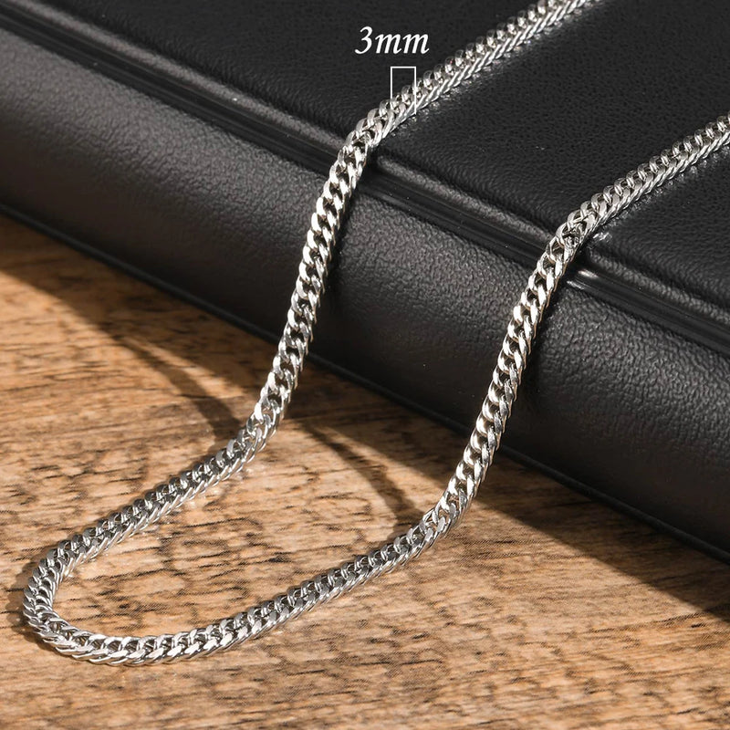 Cuban Link Chain Necklace 3mm 5mm 7mm 9mm Stainless Steel Hip-Hop Chain for Men Women Unisex — view 1 of necklaces