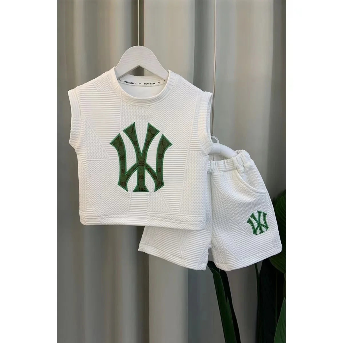 Summer Sport Casual Suit Baby Boys Clothes Kids Outfits Sleeveless T-Shirt Tops And Pants 2PCS Embroidery Clothing Girls Bebes